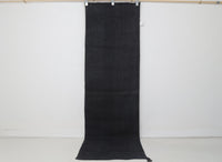 Vintage Turkish Hemp Runner Rug, Dark Blue Minimalist Solid (2x8) - photo 1 of 8