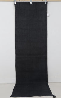 Vintage Turkish Hemp Runner Rug, Dark Blue Minimalist Solid (2x8) - photo 2 of 8