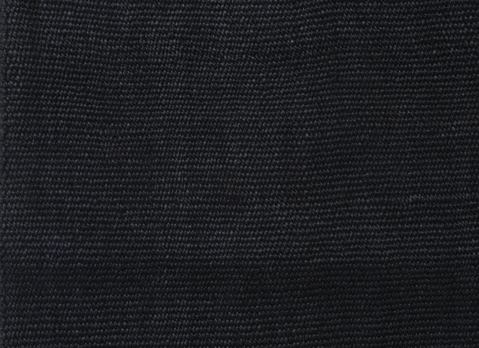 2x8 Vintage Turkish Hemp Runner Rug, Handmade Dark Blue Minimalist Hallway Rug, Solid Natural Hemp Runner