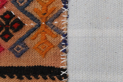 3x4 Handmade Wool Tapestry Rug, Tribal Textile Wall Hanging, Geometric Fiber Art Decor