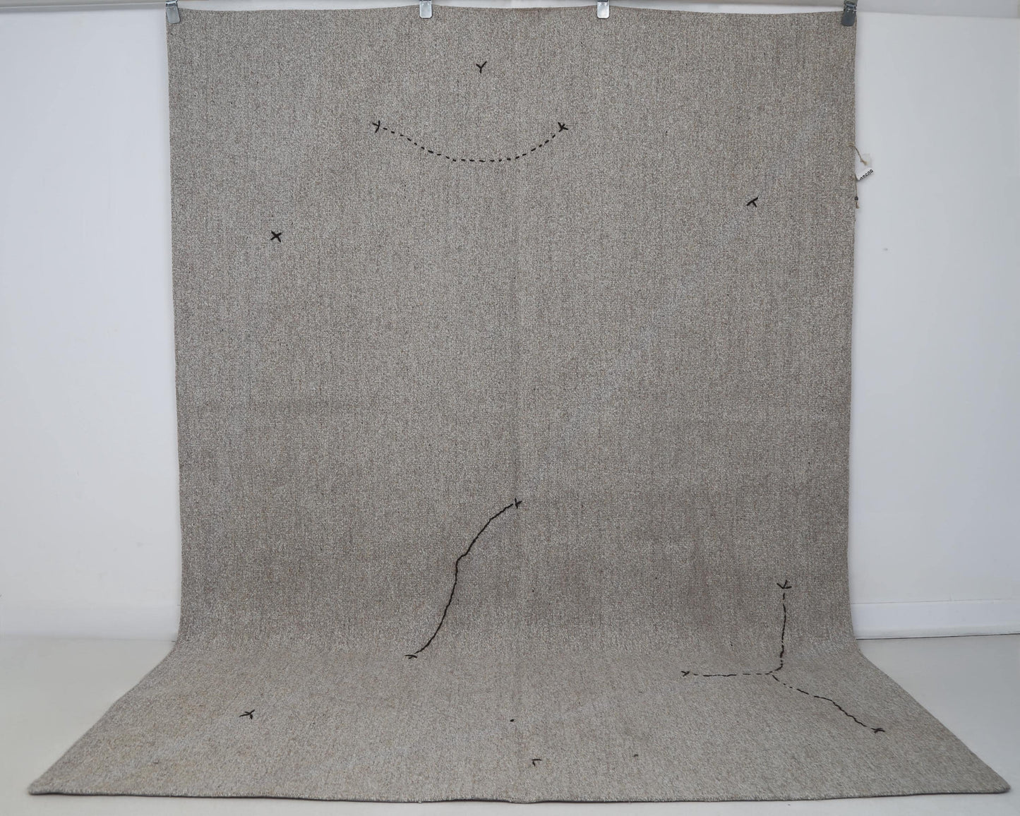 6x8 Vintage Turkish Flatweave Rug, Handmade Neutral Brown Wool Kilim, Minimalist Area Rug
