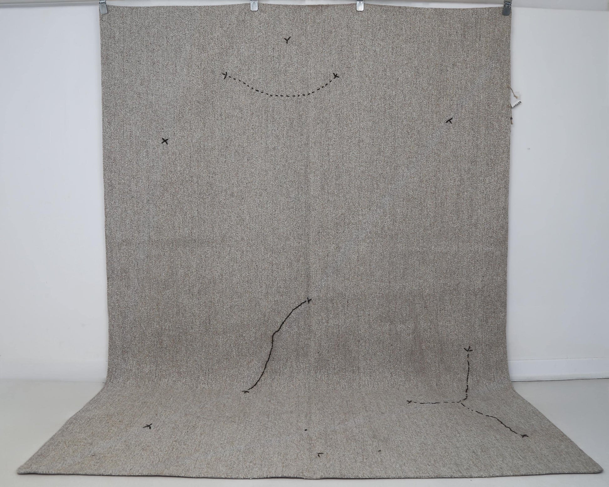 6x8 Vintage Turkish Flatweave Rug, Handmade Neutral Brown Wool Kilim, Minimalist Area Rug