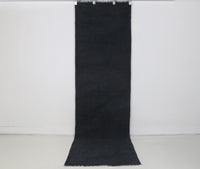 Vintage Turkish Hemp Runner Rug, Dark Blue Minimalist (2x8) - photo 1 of 9