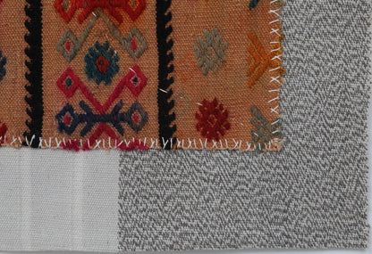 3x4 Handmade Wool Tapestry Rug, Tribal Textile Wall Hanging, Geometric Fiber Art Decor