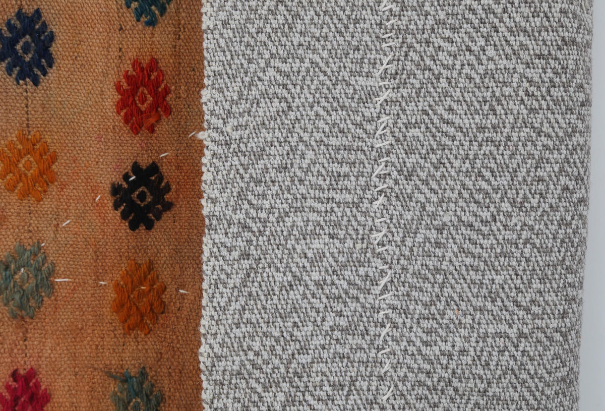 3x4 Handmade Wool Tapestry Rug, Tribal Textile Wall Hanging, Geometric Fiber Art Decor