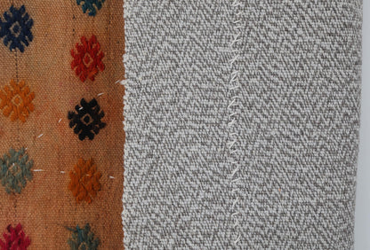 3x4 Handmade Wool Tapestry Rug, Tribal Textile Wall Hanging, Geometric Fiber Art Decor