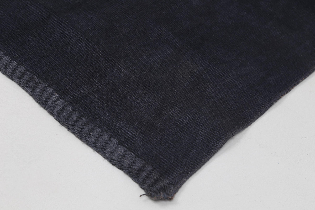 2x9 Vintage Turkish Hemp Runner Rug, Handmade Dark Blue Hallway Rug, Minimalist Long Kitchen Runner
