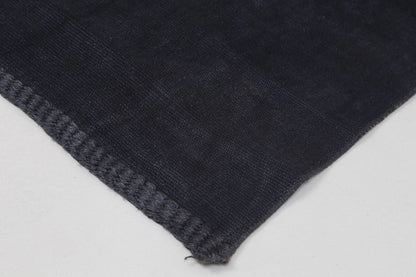 2x9 Vintage Turkish Hemp Runner Rug, Handmade Dark Blue Hallway Rug, Minimalist Long Kitchen Runner