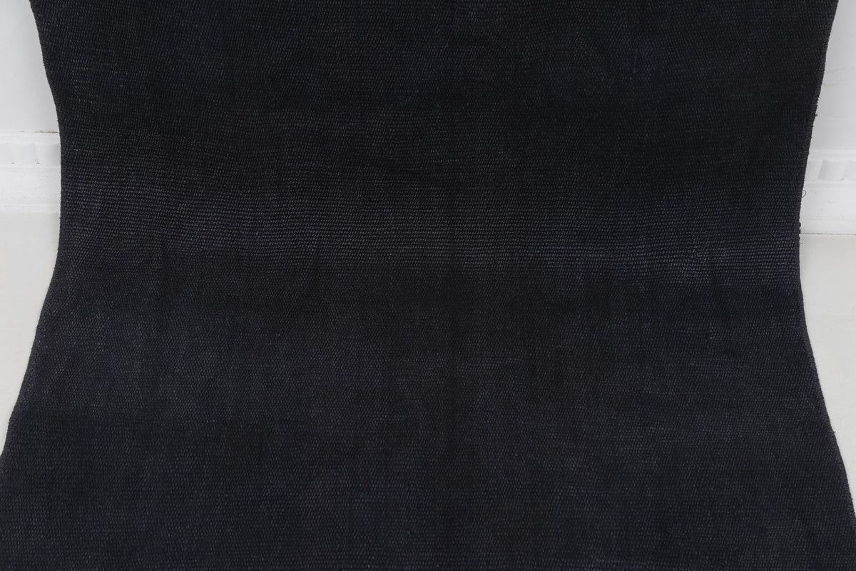 2x9 Vintage Turkish Hemp Runner Rug, Handmade Dark Blue Hallway Rug, Minimalist Long Kitchen Runner