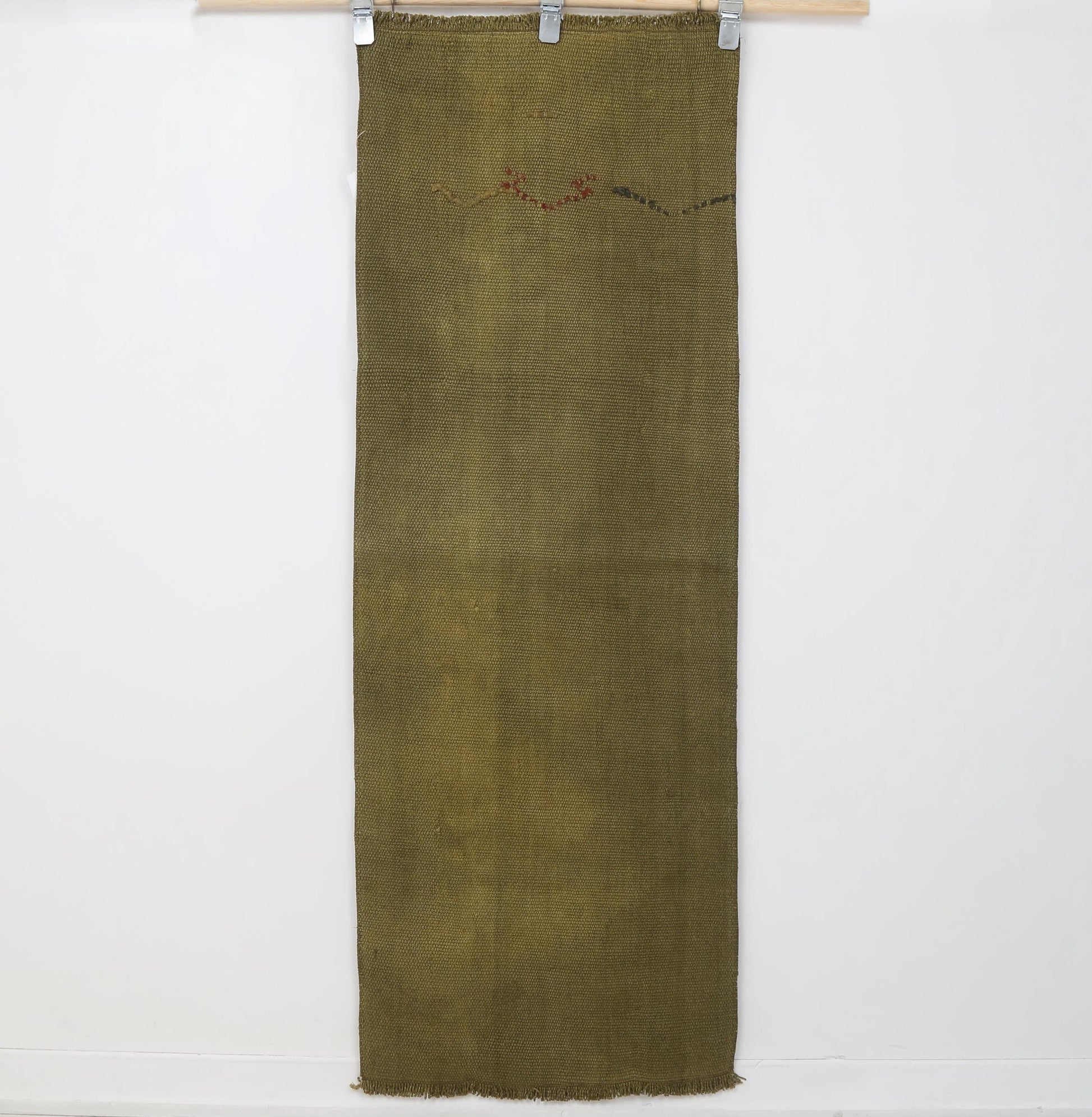 2x5 Vintage Turkish Hemp Runner Rug, Handmade Mustard Hallway Rug, Minimalist Narrow Runner Carpet