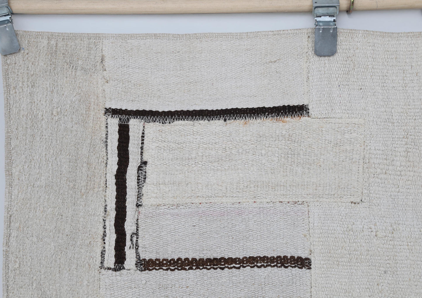 3x5 Hemp Patchwork Tapestry Rug, Handmade Turkish Textile Wall Hanging, One of a Kind Fiber Art