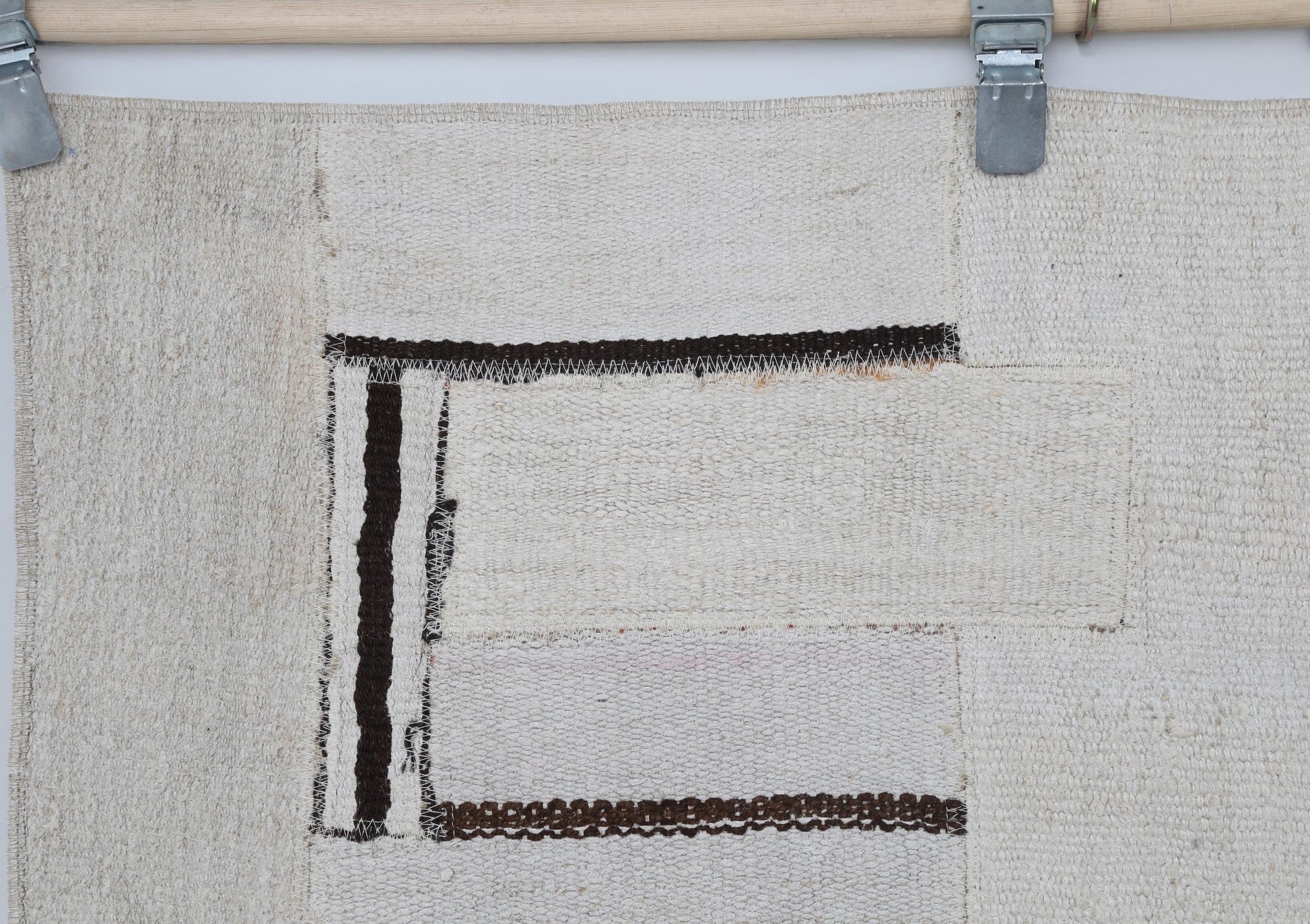 3x5 Hemp Patchwork Tapestry Rug, Handmade Turkish Textile Wall Hanging, One of a Kind Fiber Art