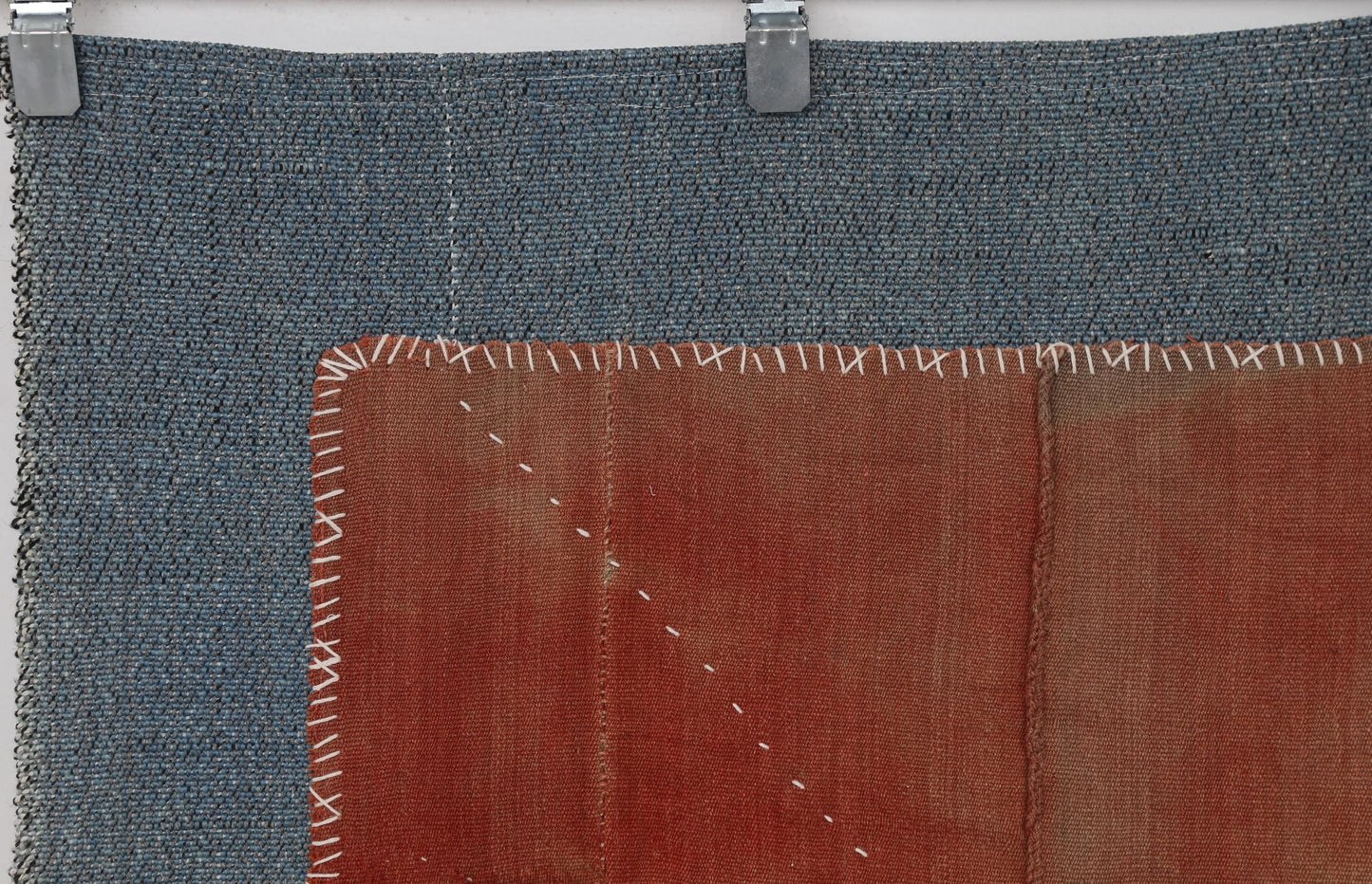 3x4 Handmade Hemp Wool Tapestry Rug, Minimalist Textile Wall Hanging, Rustic Fiber Art Decor