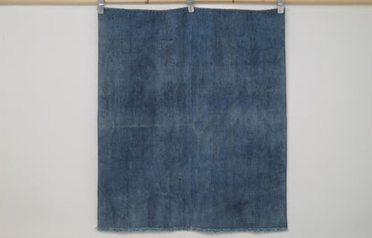 3x4 Handmade Hemp Tapestry Rug, Blue Minimalist Wall Hanging, Natural Fiber Art Decor
