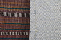 Vintage Turkish Tapestry Rug, Red Brown Striped Wall Hanging (3'5" x 4'4") - photo 8 of 8