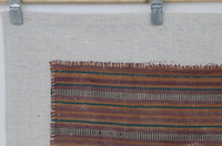 Vintage Turkish Tapestry Rug, Red Brown Striped Wall Hanging (3'5" x 4'4") - photo 3 of 8