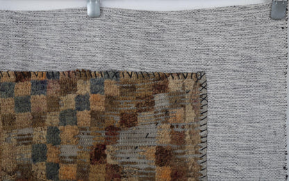 3x4 Handmade Wool Tapestry Rug, Abstract Textile Wall Hanging, Rustic Fiber Art Decor