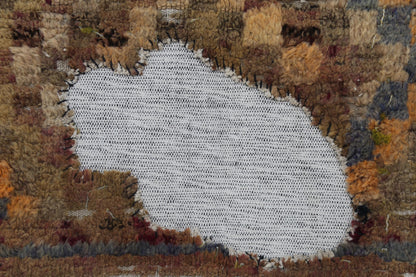 3x4 Handmade Wool Tapestry Rug, Abstract Textile Wall Hanging, Rustic Fiber Art Decor
