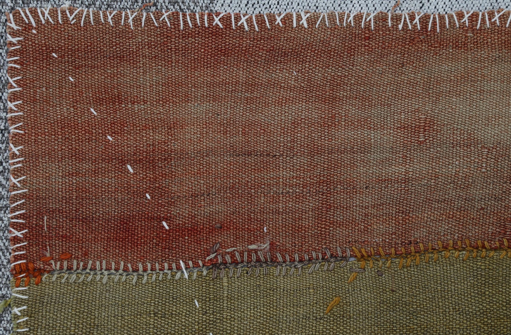 3x4 Handmade Wool Tapestry Rug, Abstract Textile Wall Hanging, Earth Tone Fiber Art Decor