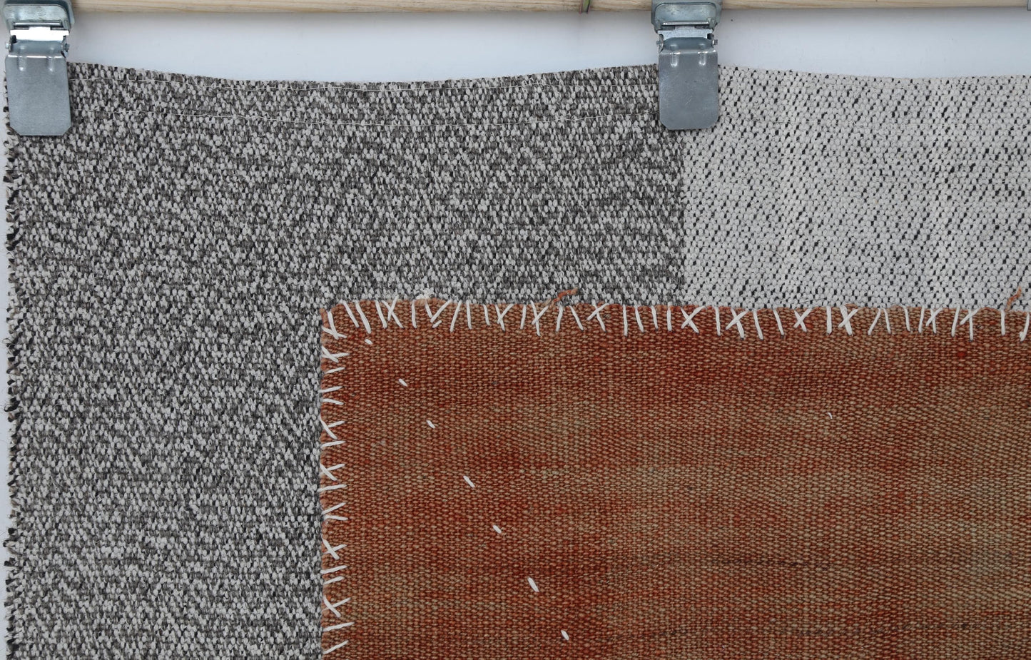 3x4 Handmade Wool Tapestry Rug, Abstract Textile Wall Hanging, Earth Tone Fiber Art Decor