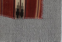 Vintage Turkish Tapestry Rug, Red Rust Striped Motif Wall Hanging (3'7" x 4'5") - photo 8 of 10