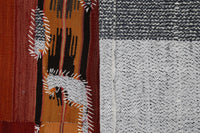 Vintage Turkish Tapestry Rug, Red Rust Striped Motif Wall Hanging (3'7" x 4'5") - photo 10 of 10