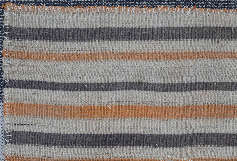 3x4 Handmade Wool Tapestry Rug, Striped Textile Wall Hanging, Minimalist Fiber Art Decor