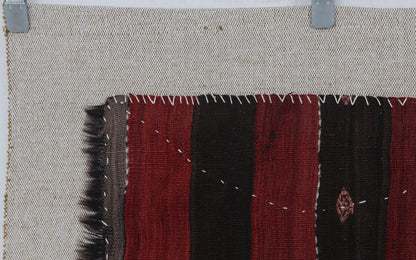 3x4 Handmade Wool Tapestry Rug, Tribal Textile Wall Hanging, Rustic Fiber Art Decor