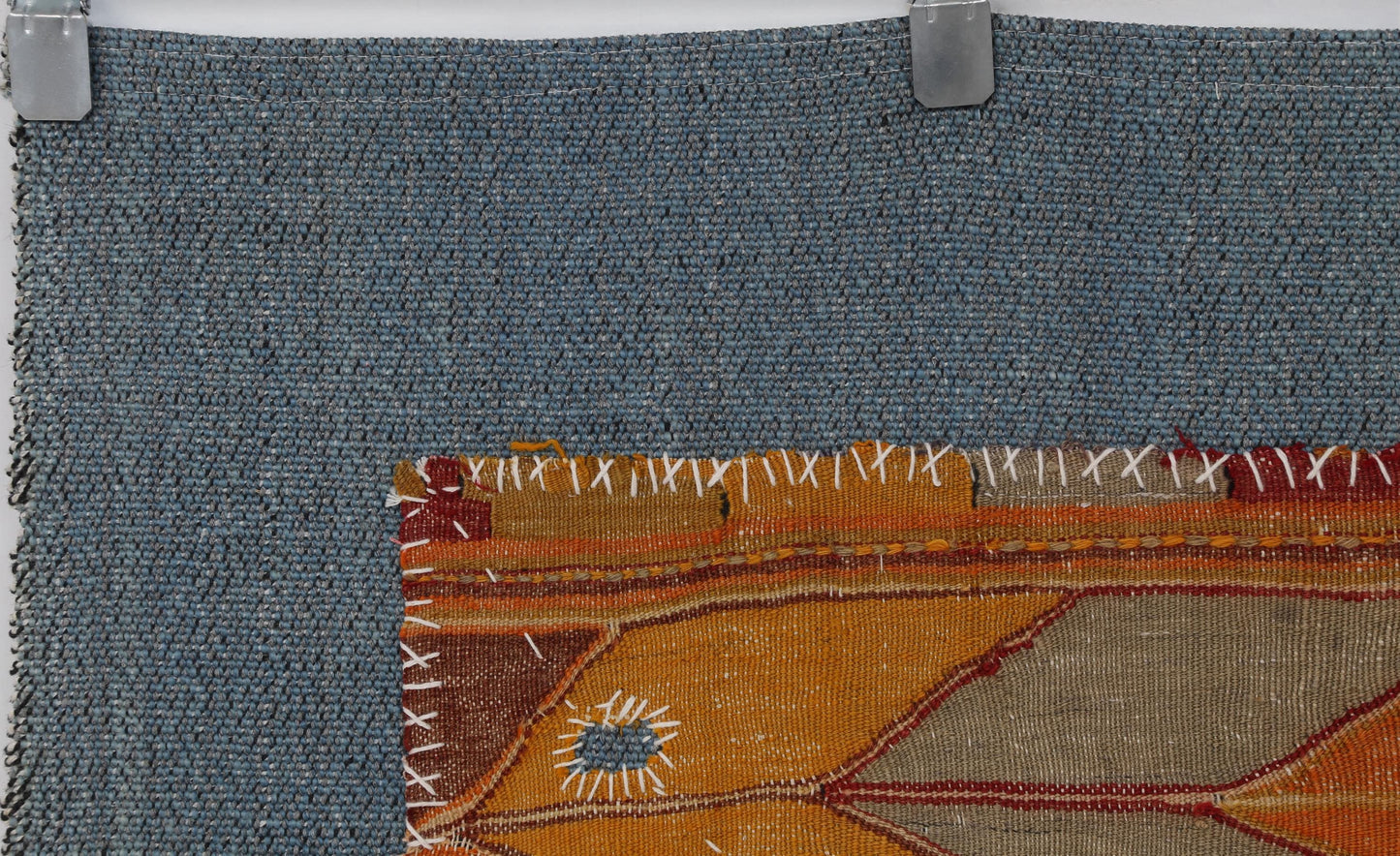 3x4 Handmade Wool Tapestry Rug, Vibrant Orange Tribal Textile Wall Hanging, Geometric Fiber Art Decor