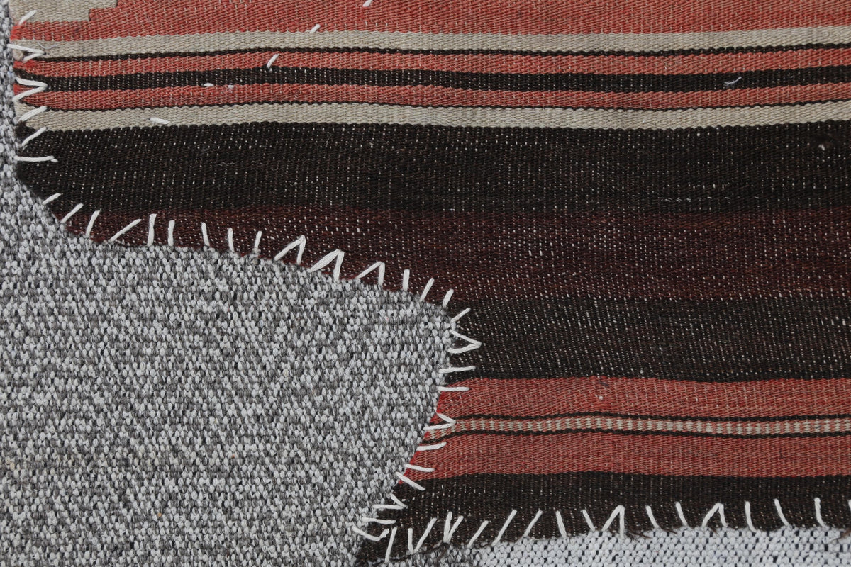 3x4 Handmade Wool Tapestry Rug, Red Tribal Textile Wall Hanging, Rustic Fiber Art Decor