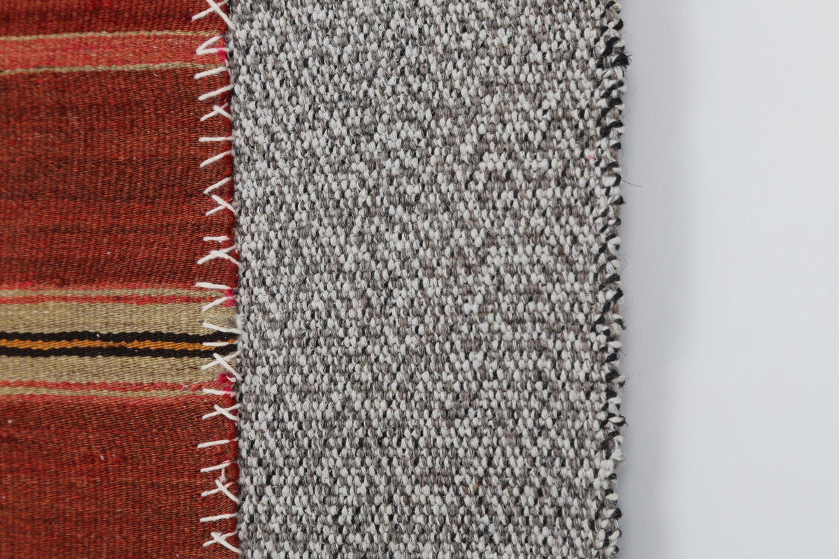 3x4 Handmade Wool Tapestry Rug, Red Tribal Textile Wall Hanging, Rustic Fiber Art Decor