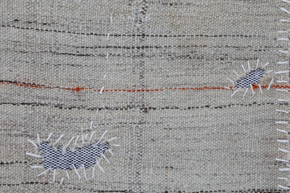 3x4 Beige Wool Tapestry Rug, Minimalist Abstract Textile Wall Hanging, Modern Fiber Art Decor