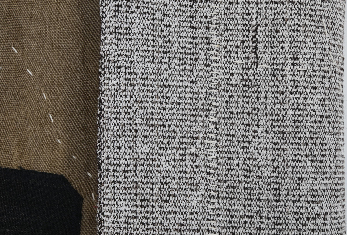 3x4 Wool Tapestry Rug, Brown Abstract Textile Wall Hanging, Minimalist Fiber Art Decor