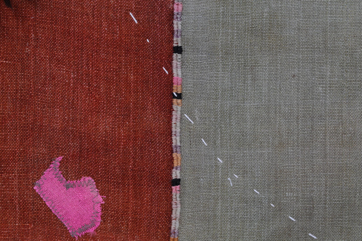 3x4 Wool Tapestry Rug, Rust Brown Abstract Textile Wall Hanging, Modern Fiber Art Decor