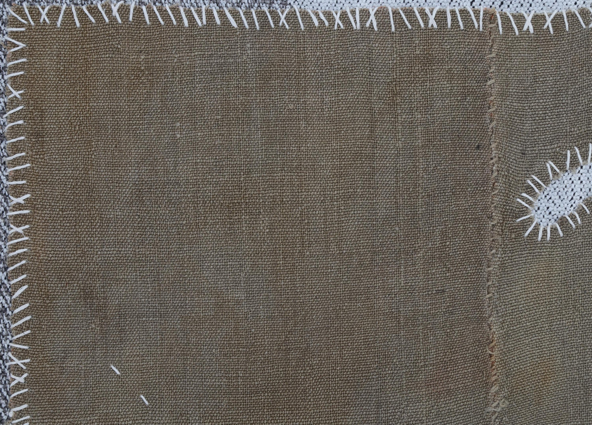 3x4 Wool Tapestry Rug, Brown Minimalist Textile Wall Hanging, Abstract Fiber Art Decor