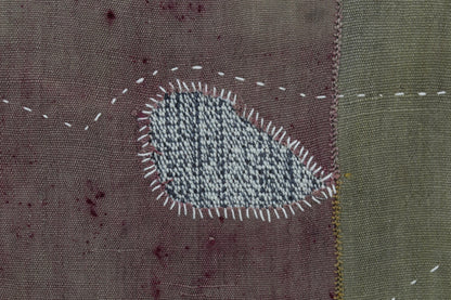 3x4 Wool Tapestry Rug, Brown Mauve Abstract Textile Wall Hanging, Minimalist Fiber Art Decor