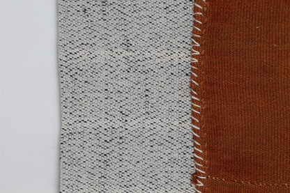3x4 Wool Tapestry Rug, Rust Brown Minimalist Textile Wall Hanging, Abstract Fiber Art Decor