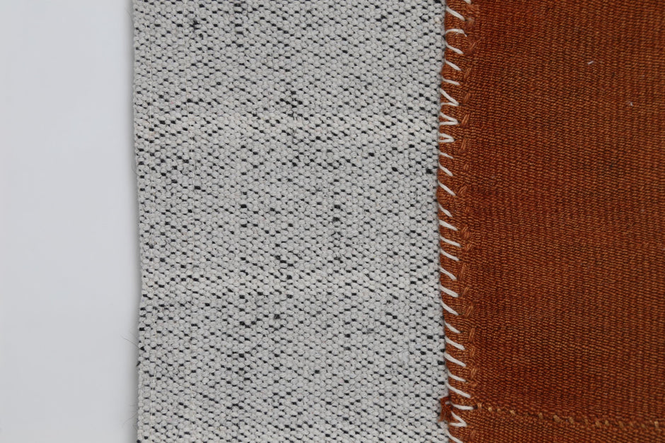 3x4 Wool Tapestry Rug, Rust Brown Minimalist Textile Wall Hanging, Abstract Fiber Art Decor