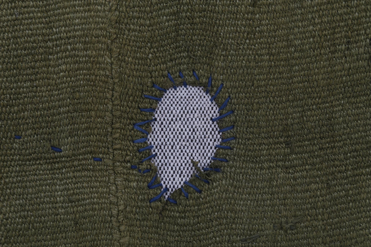 4x5 Wool Hemp Tapestry Rug, Olive Green Minimalist Textile Wall Hanging, Abstract Fiber Art Decor