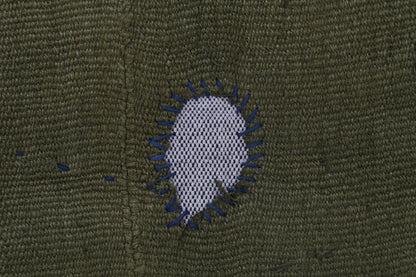 4x5 Wool Hemp Tapestry Rug, Olive Green Minimalist Textile Wall Hanging, Abstract Fiber Art Decor
