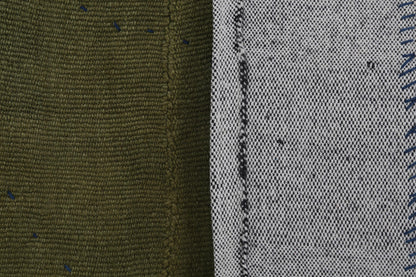 4x5 Wool Hemp Tapestry Rug, Olive Green Minimalist Textile Wall Hanging, Abstract Fiber Art Decor