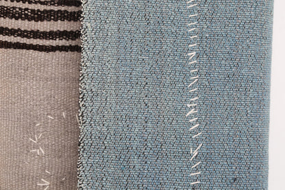 3x4 Vintage Tapestry Rug, Hemp Wool Striped Turkish Textile, Neutral Woven Wall Art