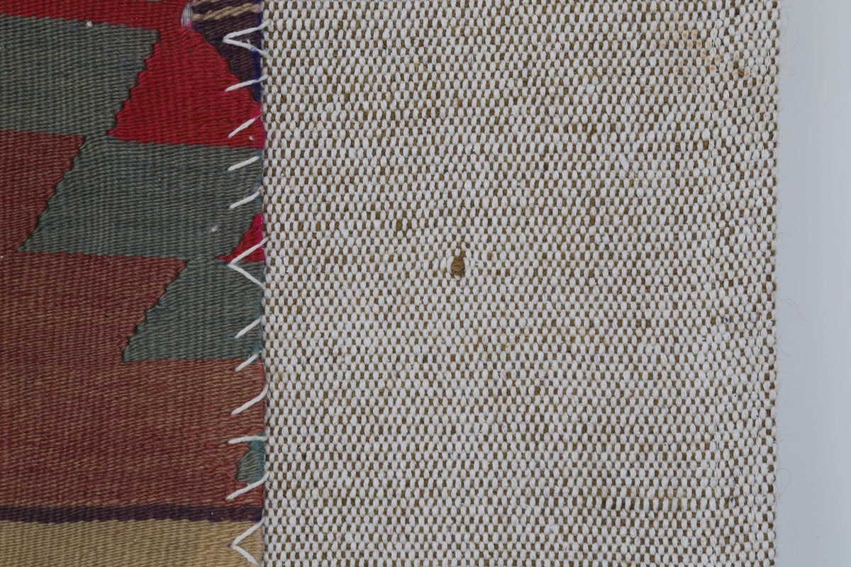 3x4 Vintage Turkish Wool Tapestry Rug,Kilim Wall Art, Geometric Woven Textile Wall Hanging