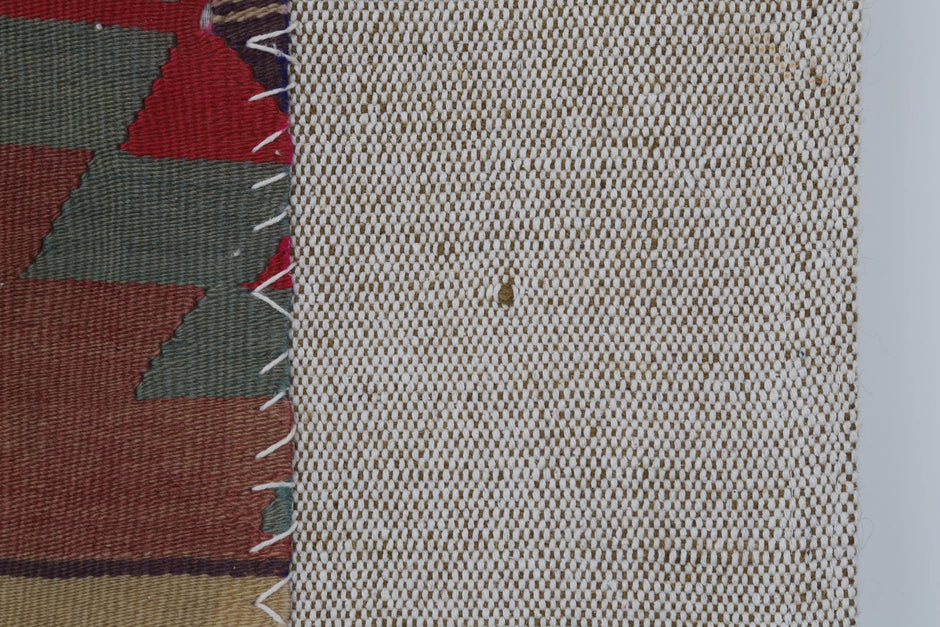 3x4 Vintage Turkish Wool Tapestry Rug,Kilim Wall Art, Geometric Woven Textile Wall Hanging