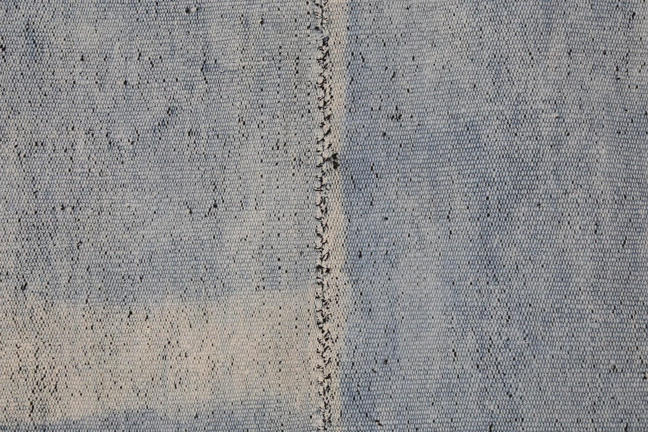 Vintage Hemp Rug 6x6, Blue Turkish Hemp Old Rug, Minimalist Natural Fiber Area Rug