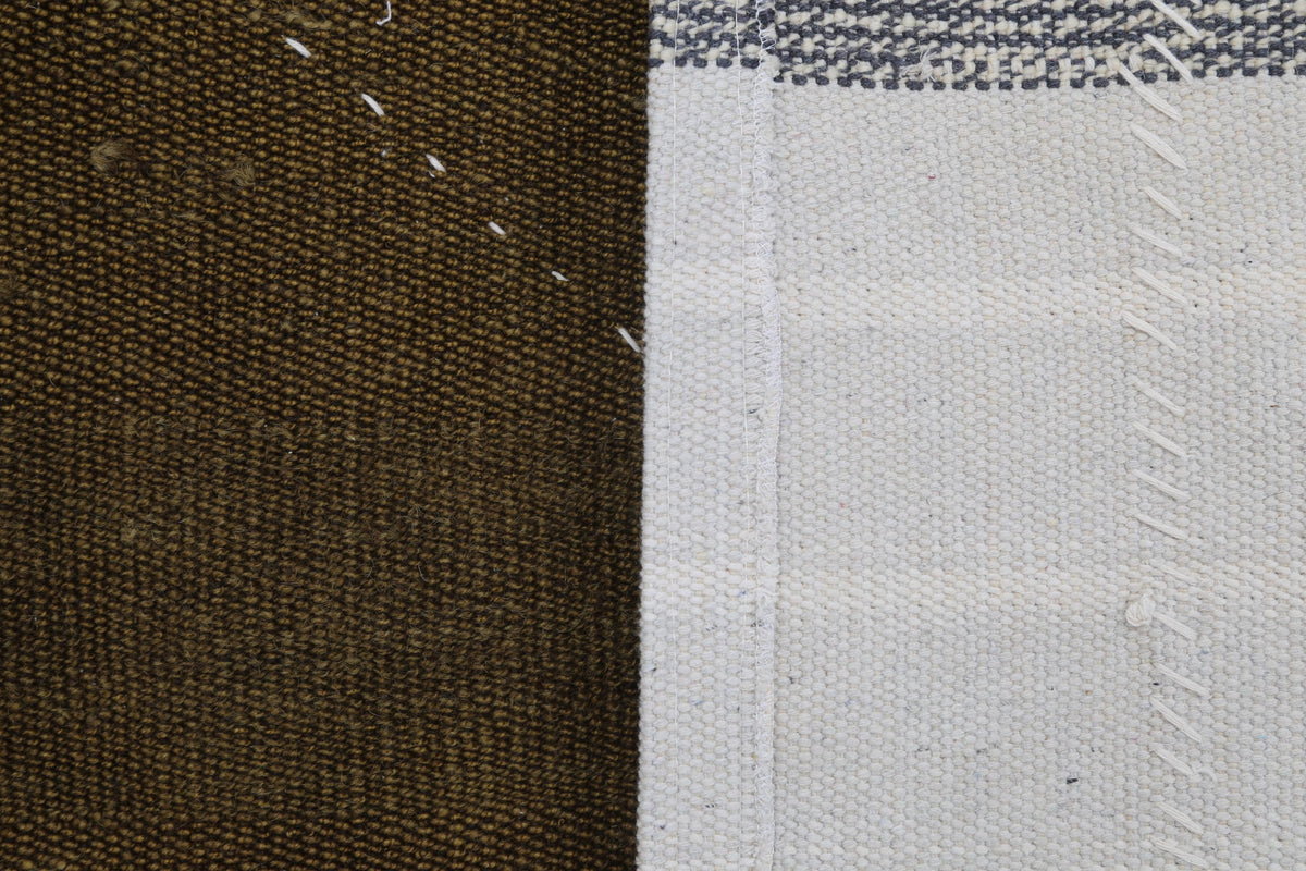 3x4 Handmade Wool Tapestry Rug, Brown Minimalist Textile Wall Hanging, Fiber Art Decor