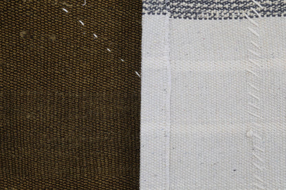 3x4 Handmade Wool Tapestry Rug, Brown Minimalist Textile Wall Hanging, Fiber Art Decor
