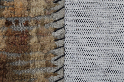3x4 Handmade Wool Tapestry Rug, Abstract Textile Wall Hanging, Rustic Fiber Art Decor