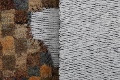 3x4 Handmade Wool Tapestry Rug, Abstract Textile Wall Hanging, Rustic Fiber Art Decor