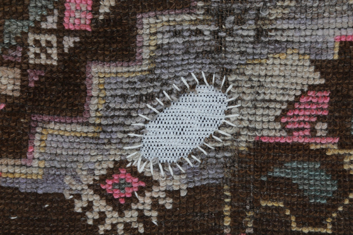 3x4 Handmade Wool Tapestry Rug, Brown Tribal Textile Wall Hanging, Rustic Fiber Art Decor